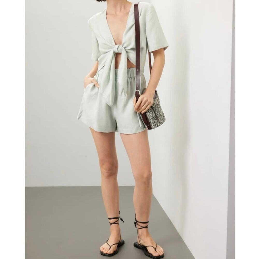 Thakoon Mint Tie Waist Romper size 4